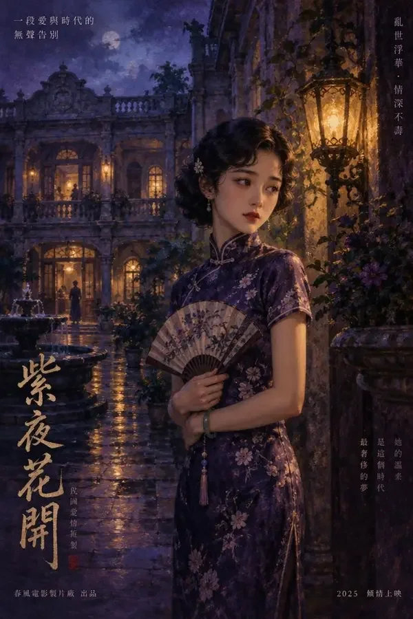 成人短剧播放《民国烟云录》封面海报，谍战情感，72 集